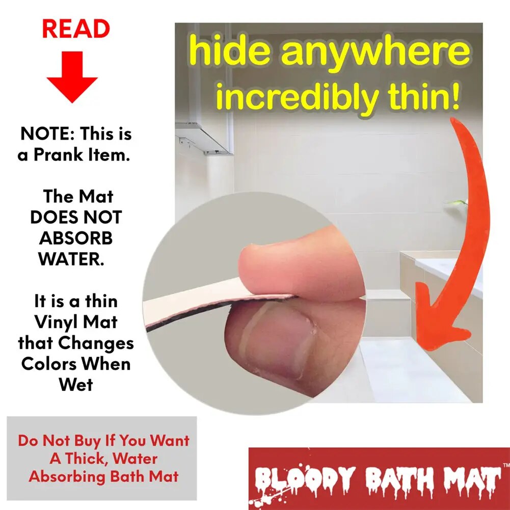 Halloween Blood Bath Mat That Turns Red When Wet