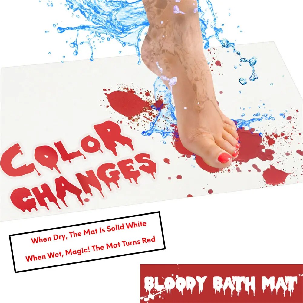 Halloween Blood Bath Mat That Turns Red When Wet