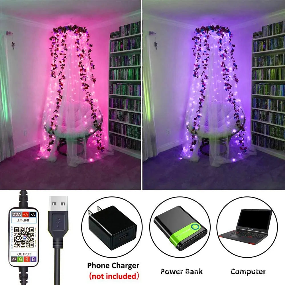 Smart RGB Christmas Fairy String Light with bluetooth app